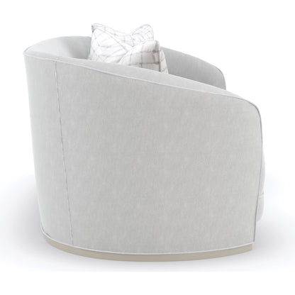 Ahead of the Curve Sofa by Caracole in pearl and matte pearl. Made from birch in a modern style.