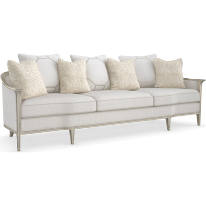 Eaves Drop 110" by Caracole in silver and soft silver paint. Made from birch in a modern style.