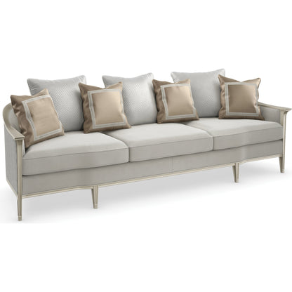 Eaves Drop 110" by Caracole in silver and soft silver paint. Made from birch in a modern style.