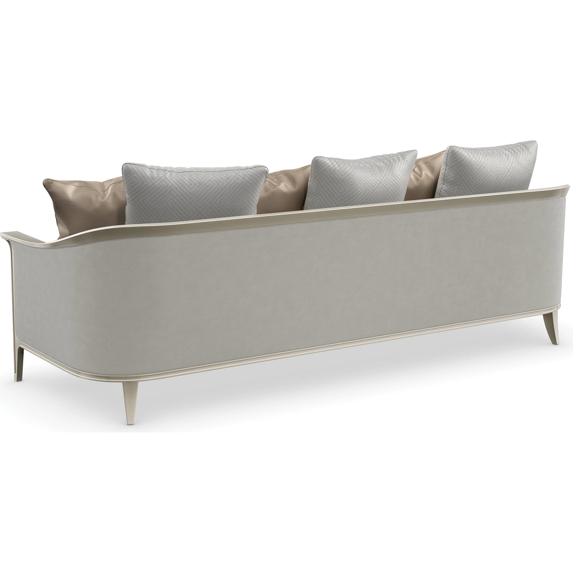 Eaves Drop 110" by Caracole in silver and soft silver paint. Made from birch in a modern style.