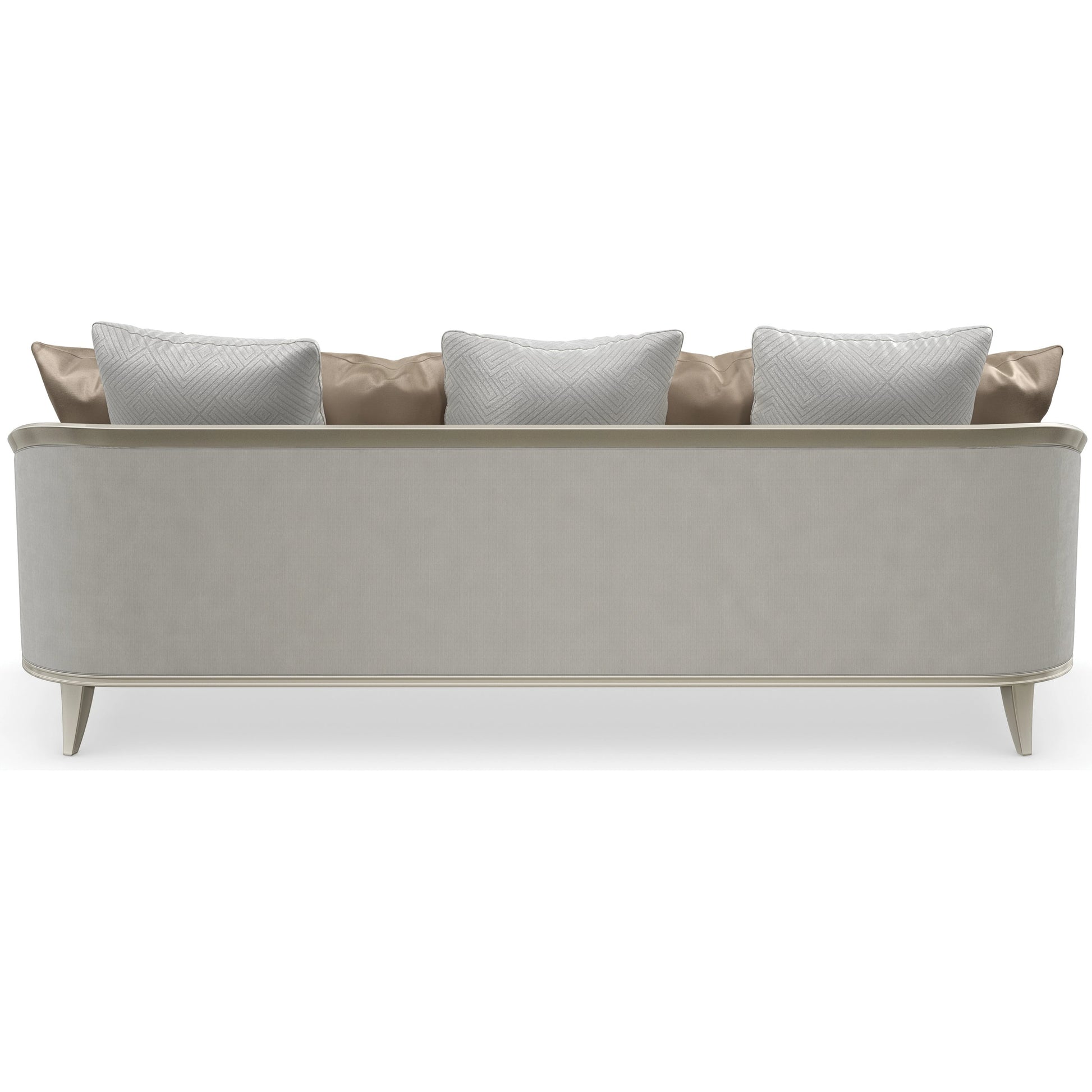 Eaves Drop 110" by Caracole in silver and soft silver paint. Made from birch in a modern style.