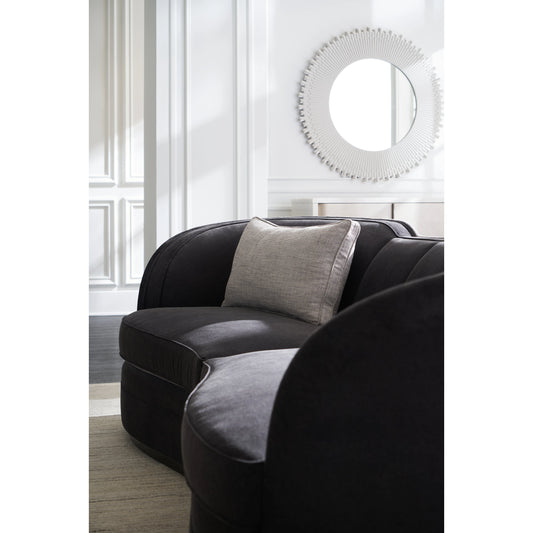 Eclipse Sofa by Caracole in dark chocolate, charcoal, grey, ivory and charcoal, dark chocolate. Made from birch in a modern style.