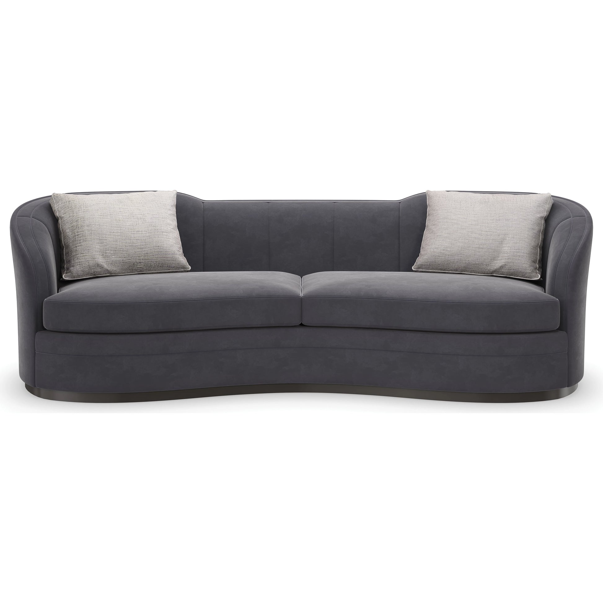 Eclipse Sofa by Caracole in dark chocolate, charcoal, grey, ivory and charcoal, dark chocolate. Made from birch in a modern style.