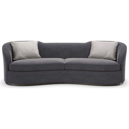 Eclipse Sofa by Caracole in dark chocolate, charcoal, grey, ivory and charcoal, dark chocolate. Made from birch in a modern style.