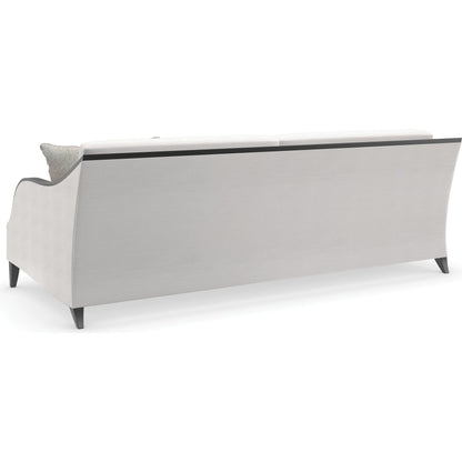 Pitch Perfect Sofa by Caracole in cream and chocolate truffle. Made from birch in a modern style.