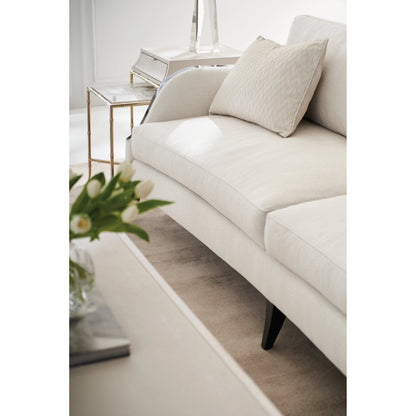 Pitch Perfect Sofa by Caracole in cream and chocolate truffle. Made from birch in a modern style.