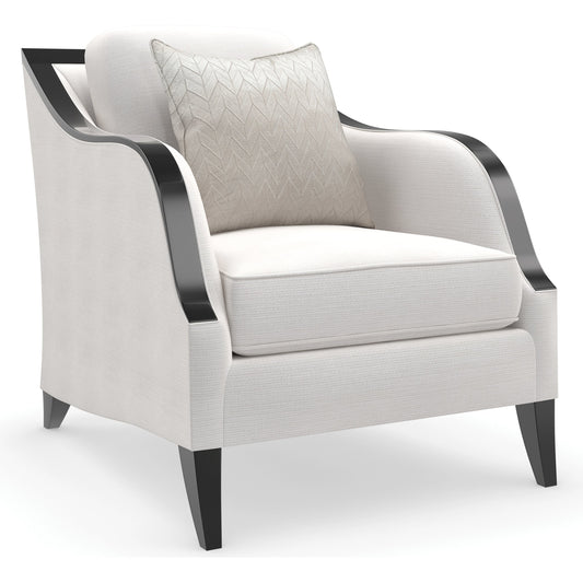 Pitch Perfect Chair by Caracole in cream and chocolate truffle. Made from birch in a modern style.