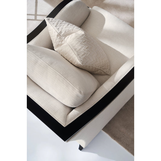 Pitch Perfect Chair by Caracole in cream and chocolate truffle. Made from birch in a modern style.