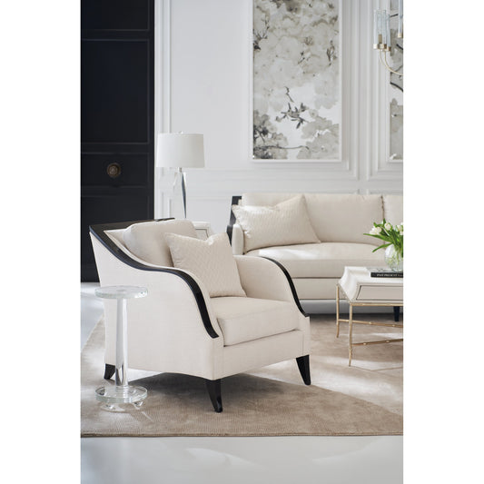 Pitch Perfect Chair by Caracole in cream and chocolate truffle. Made from birch in a modern style.