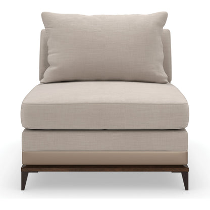 Archipelago Armless Chair by Caracole in bronze and bourbon glaze, deep bronze. Made from birch, metal in a modern style.