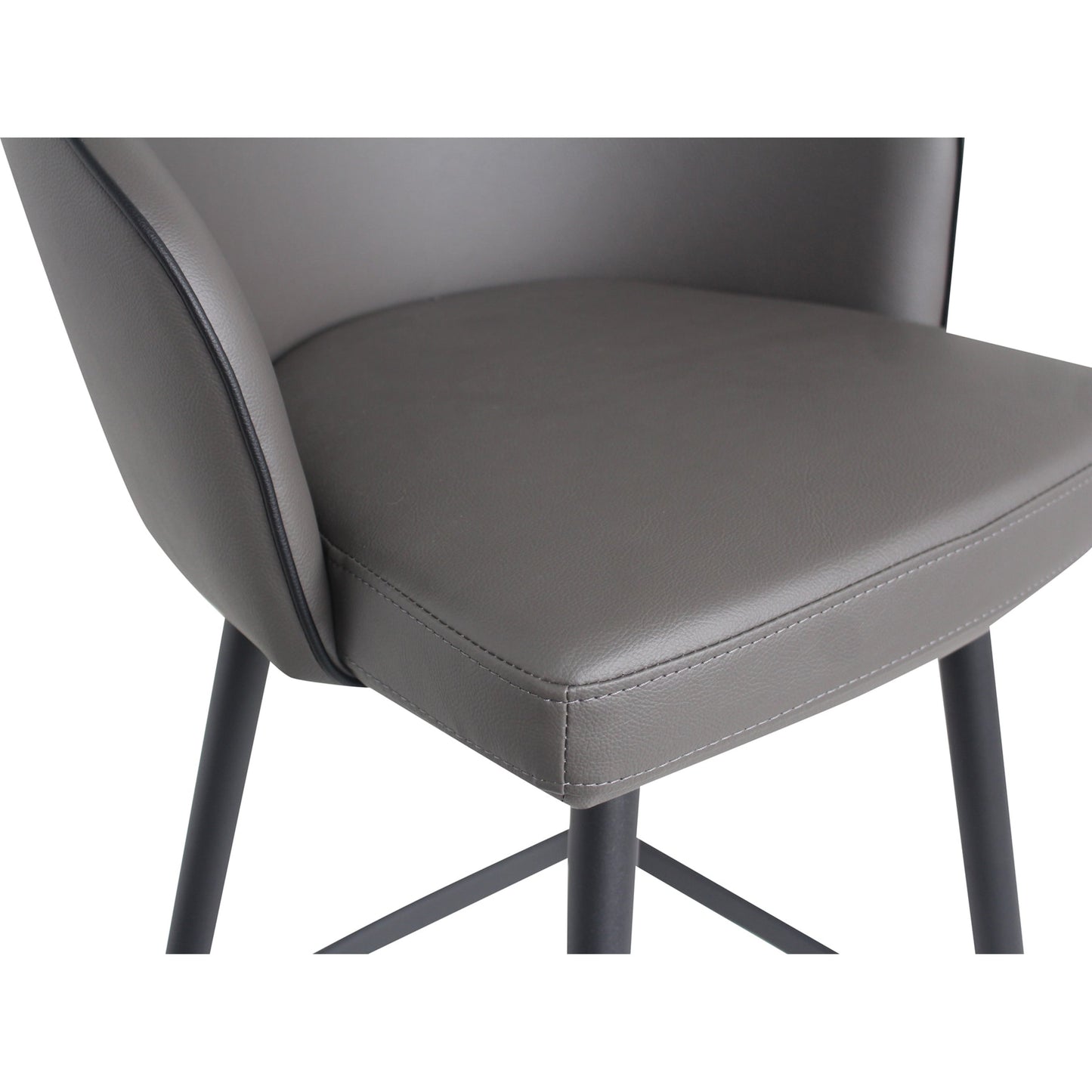 002 S-243784 | Closeup | Webber Counter Stool Charcoal by Moe's Home Collection in charcoal gray. Made from polyurethane upholstery, metal legs, high density foam in a modern style.