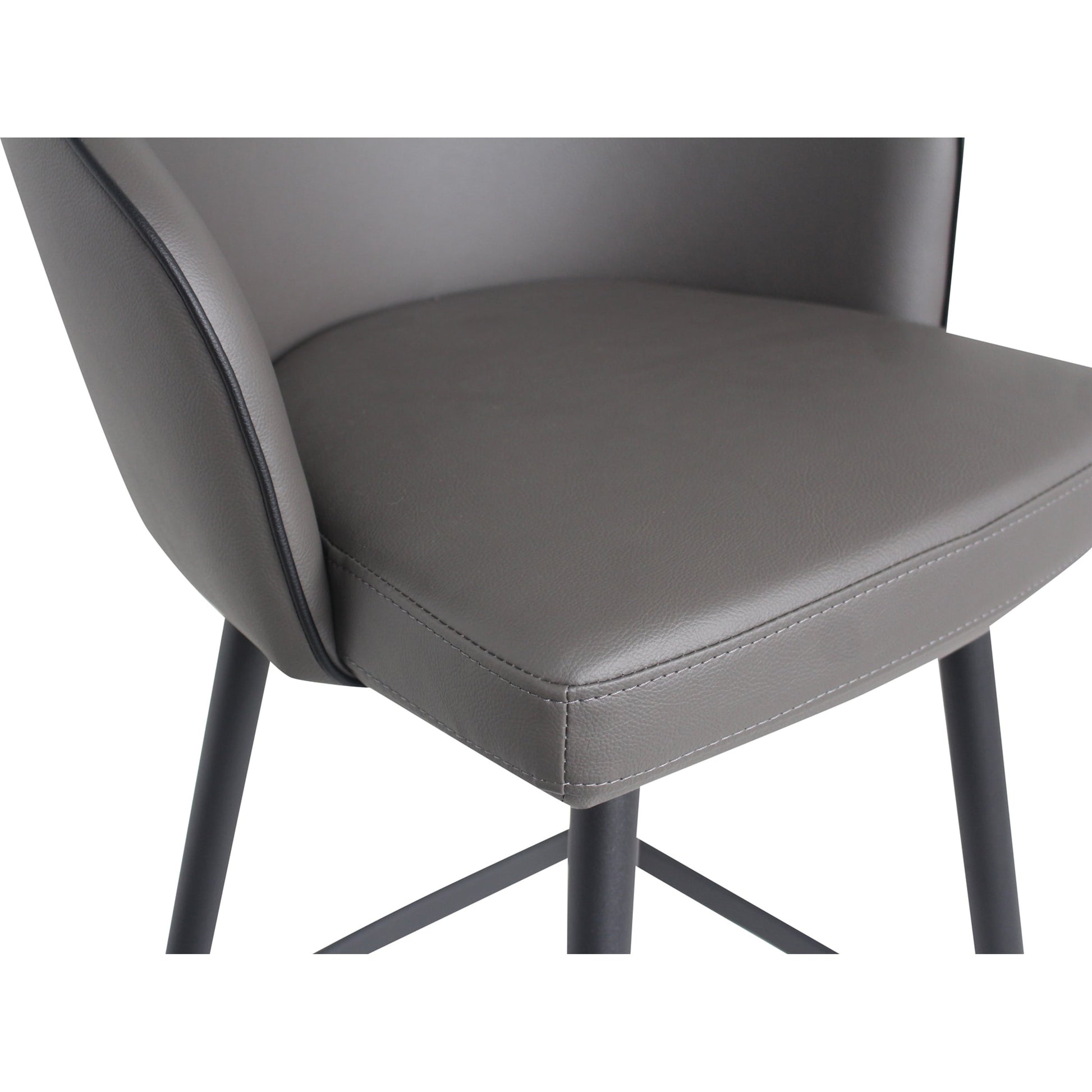 Webber Counter Stool Charcoal by Moe's Home Collection in charcoal gray. Made from polyurethane upholstery, metal legs, high density foam in a modern style.