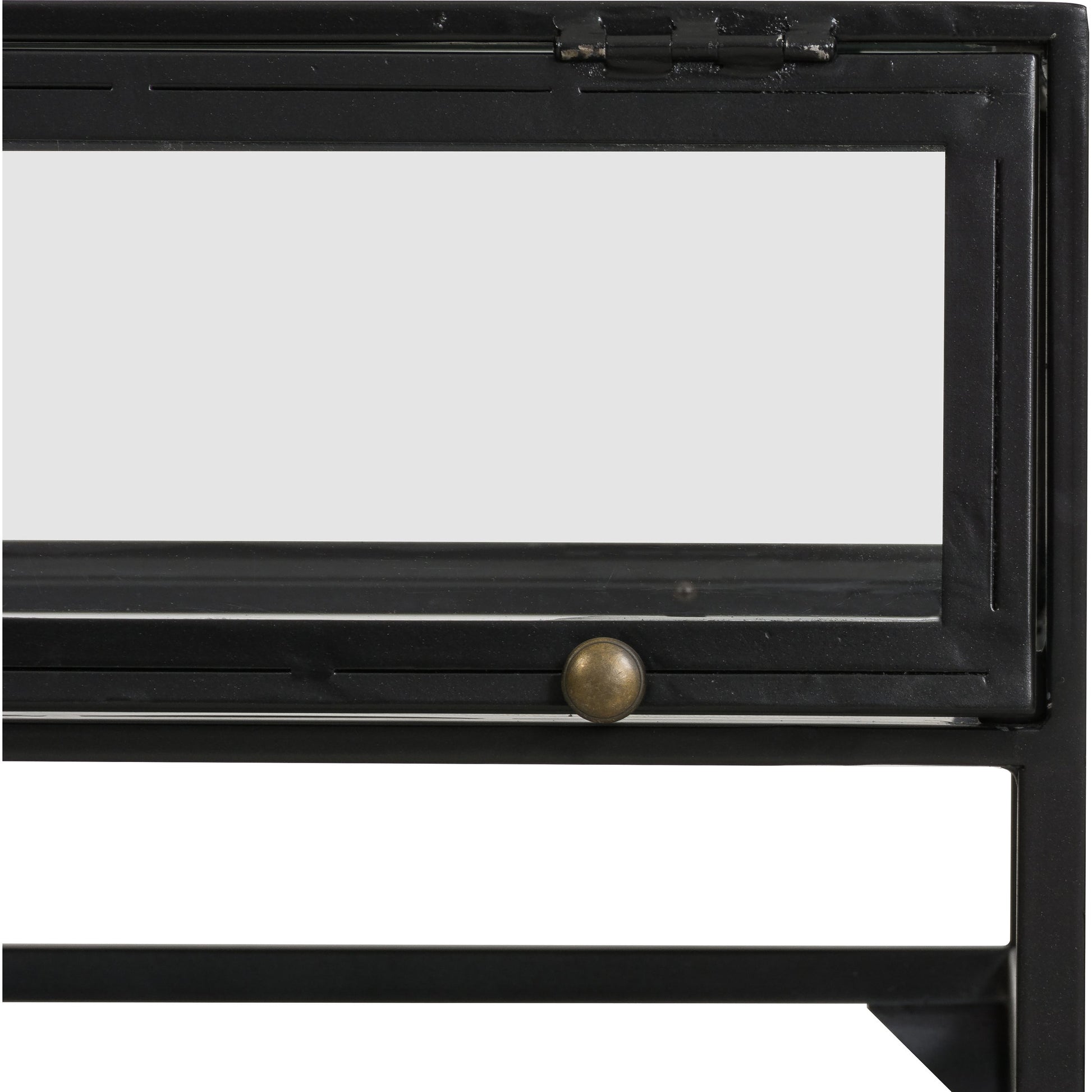 Shadow Box Coffee Table by Four Hands in black. Made from tempered glass, iron in a modern style.