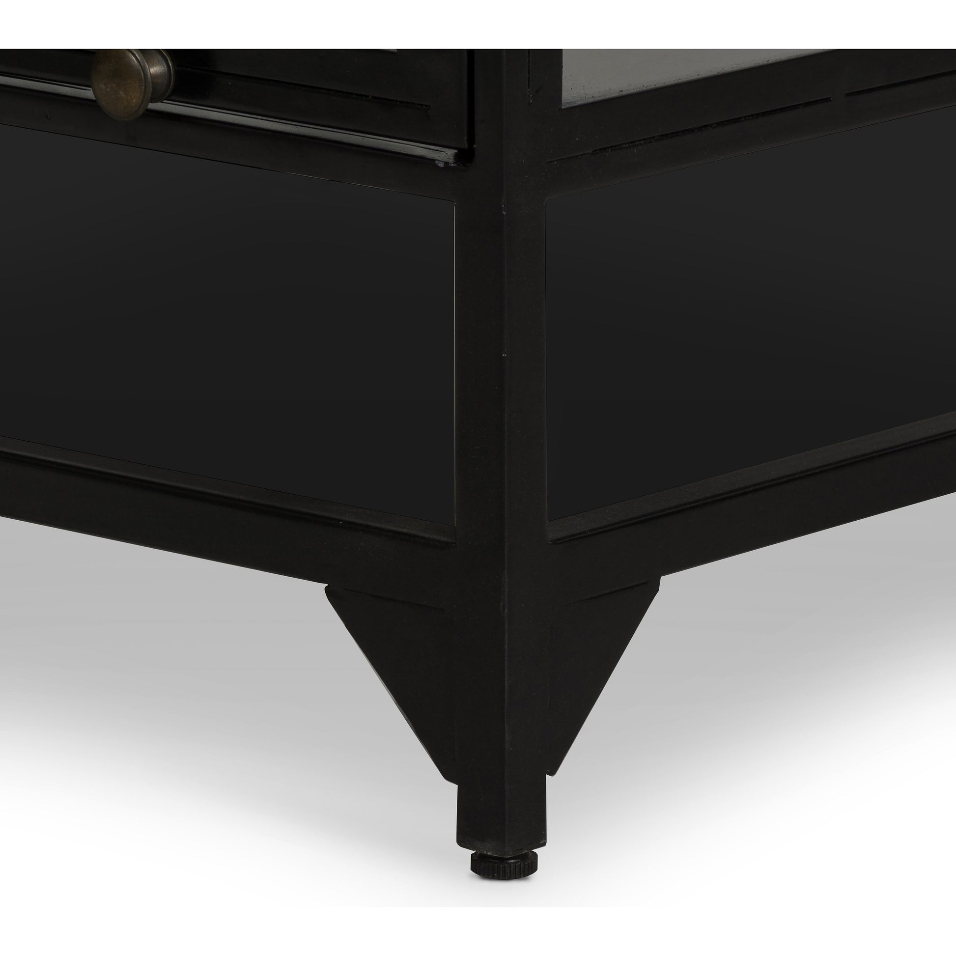 Shadow Box Coffee Table by Four Hands in black. Made from tempered glass, iron in a modern style.