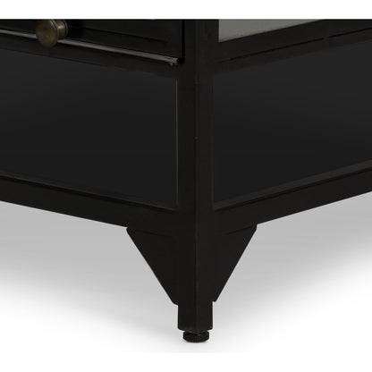 Shadow Box Coffee Table by Four Hands in black. Made from tempered glass, iron in a modern style.