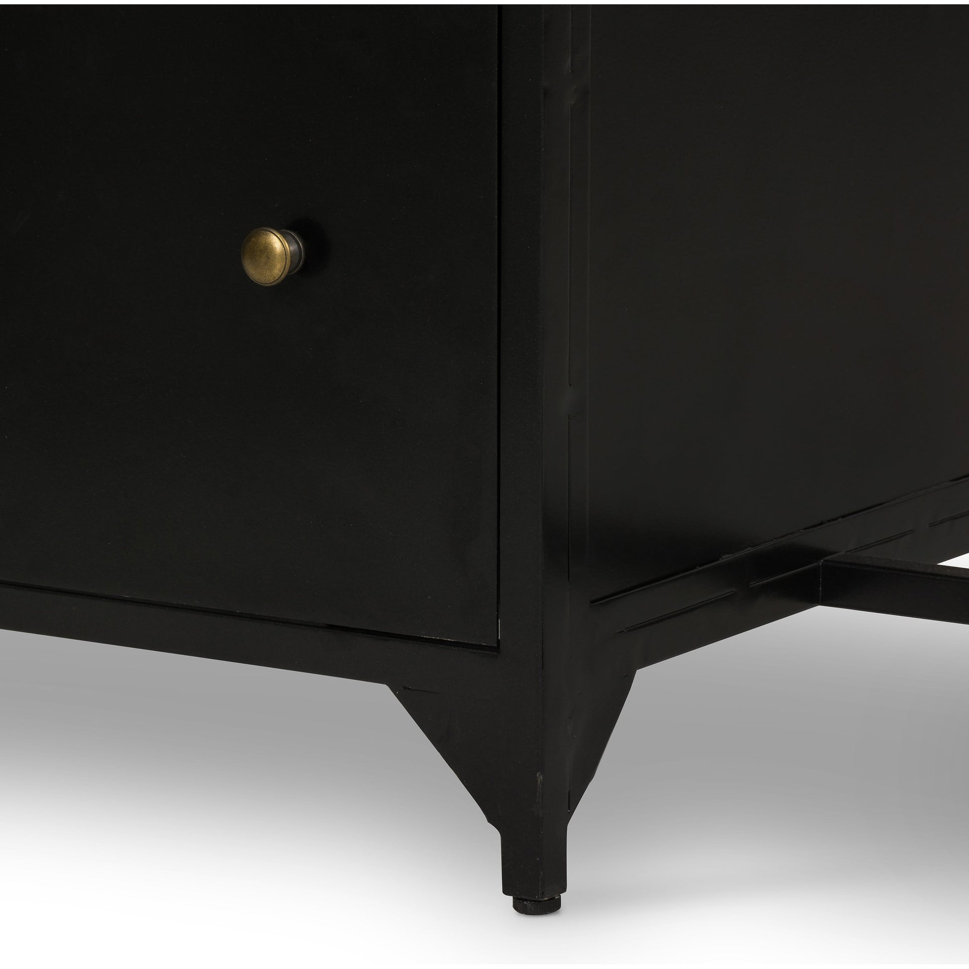 Shadow Box Desk by Four Hands in black. Made from iron in a modern style.