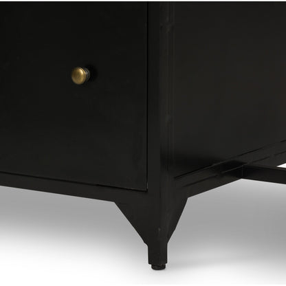 Shadow Box Desk by Four Hands in black. Made from iron in a modern style.