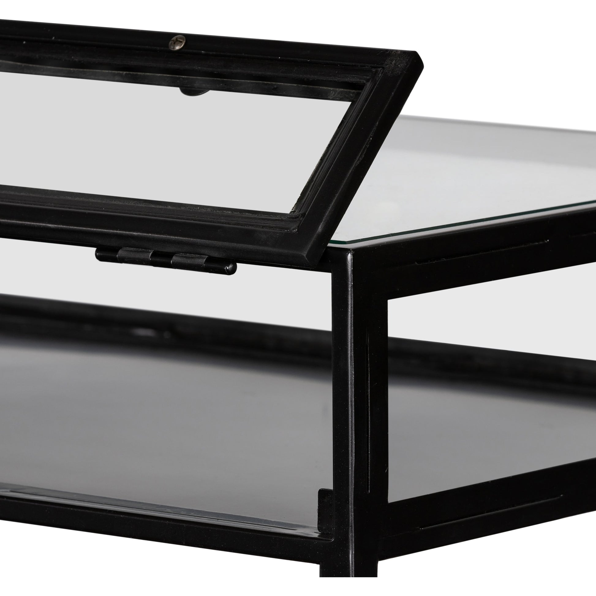 Shadow Box Desk by Four Hands in black. Made from iron in a modern style.