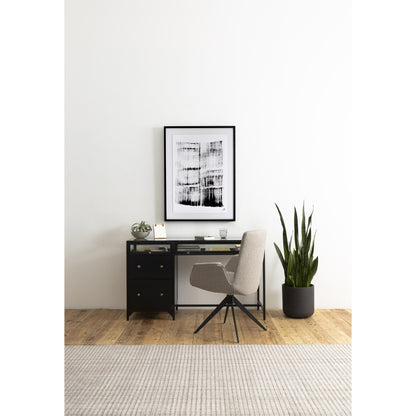 Shadow Box Desk by Four Hands in black. Made from iron in a modern style.