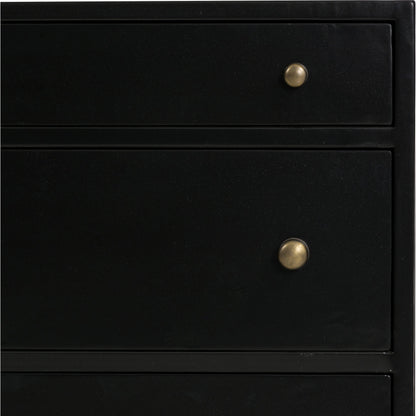 Belmont Storage Nightstand by Four Hands in black. Made from iron in a modern style.