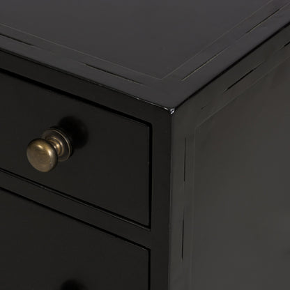 Belmont Storage Nightstand by Four Hands in black. Made from iron in a modern style.