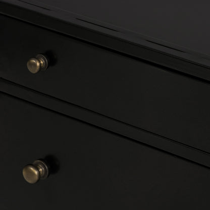 Belmont Storage Nightstand by Four Hands in black. Made from iron in a modern style.