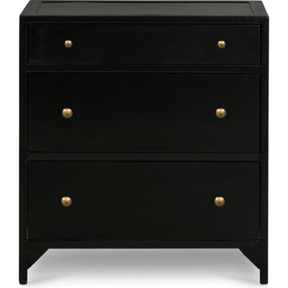 Belmont Storage Nightstand by Four Hands in black. Made from iron in a modern style.