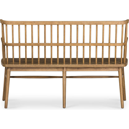 Aspen Bench by Four Hands in matte black. Made from solid beech, beech veneer in a cottage & farmhouse style.