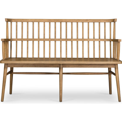 Aspen Bench by Four Hands in matte black. Made from solid beech, beech veneer in a cottage & farmhouse style.