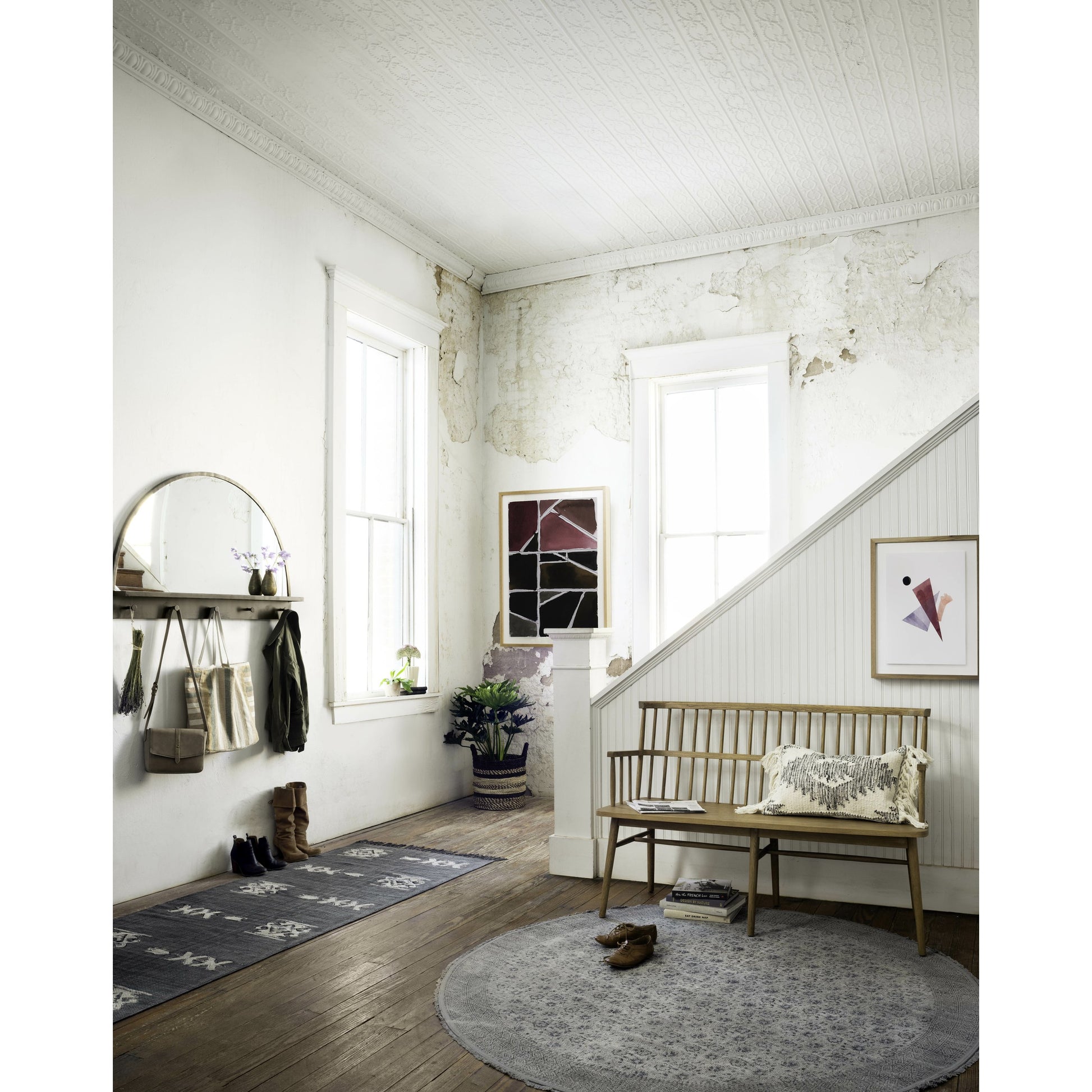 Aspen Bench by Four Hands in matte black. Made from solid beech, beech veneer in a cottage & farmhouse style.