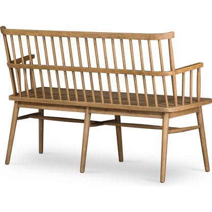 Aspen Bench by Four Hands in matte black. Made from solid beech, beech veneer in a cottage & farmhouse style.