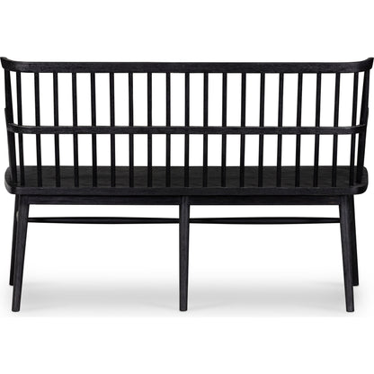 Aspen Bench by Four Hands in matte black. Made from solid beech, beech veneer in a cottage & farmhouse style.