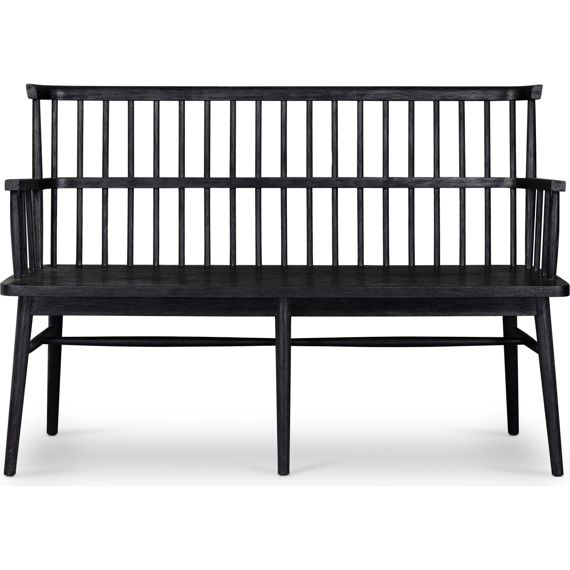 Aspen Bench by Four Hands in matte black. Made from solid beech, beech veneer in a cottage & farmhouse style.