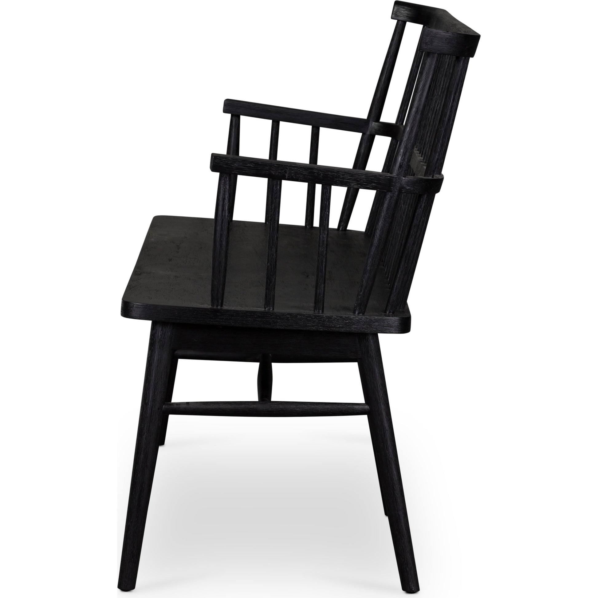 Aspen Bench by Four Hands in matte black. Made from solid beech, beech veneer in a cottage & farmhouse style.