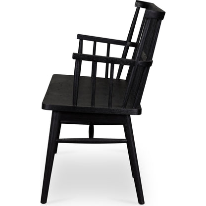 Aspen Bench by Four Hands in matte black. Made from solid beech, beech veneer in a cottage & farmhouse style.