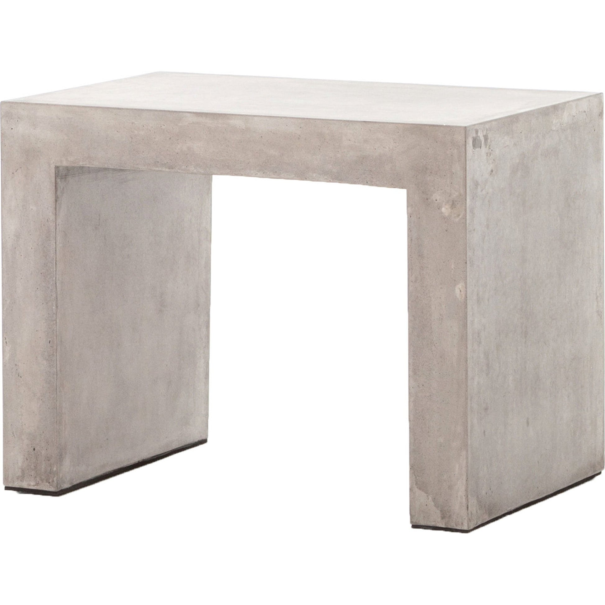 Parish Side Table by Four Hands in dark gray and gray concrete. Made from concrete in a modern style.