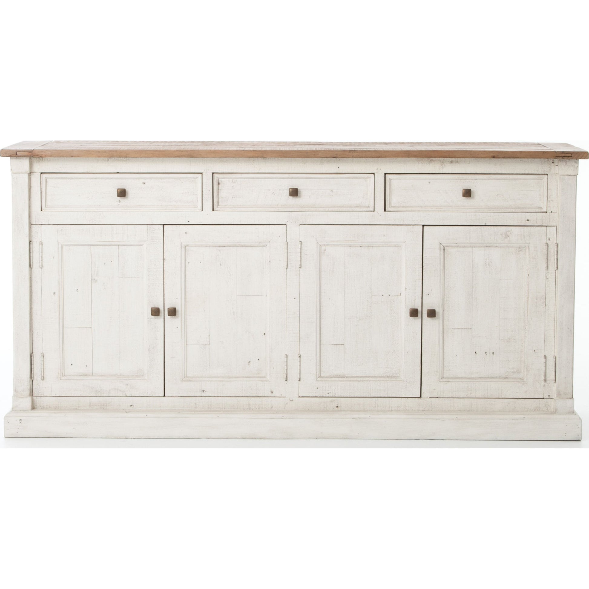 Cintra Sideboard by Four Hands in limestone white, driftwood natural. Made from solid mixed reclaimed wood in a cottage & farmhouse style.