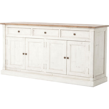 Cintra Sideboard by Four Hands in limestone white, driftwood natural. Made from solid mixed reclaimed wood in a cottage & farmhouse style.