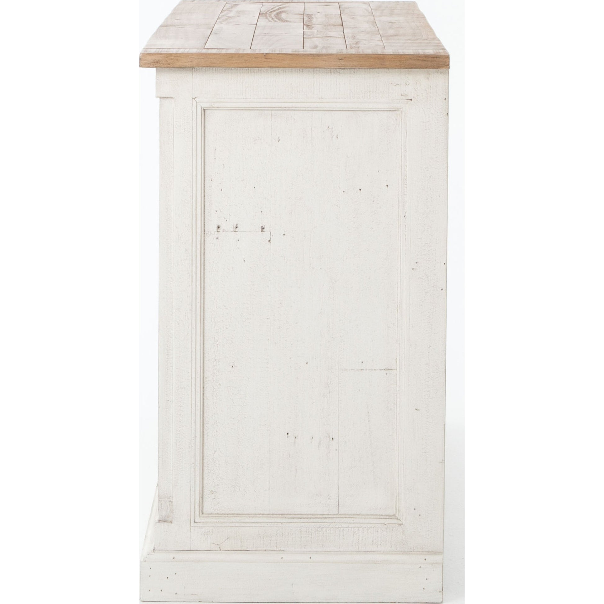Cintra Sideboard by Four Hands in limestone white, driftwood natural. Made from solid mixed reclaimed wood in a cottage & farmhouse style.