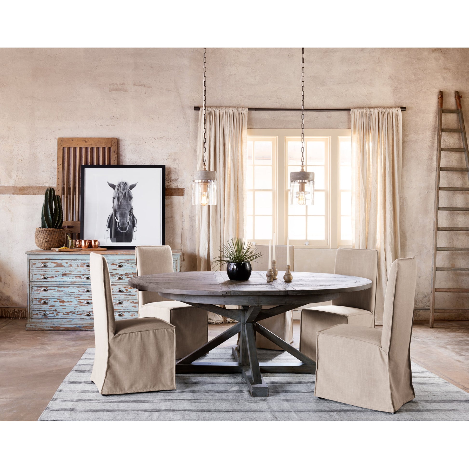 Cintra Extension Dining Table by Four Hands. Made from solid mixed reclaimed wood in a cottage & farmhouse style.