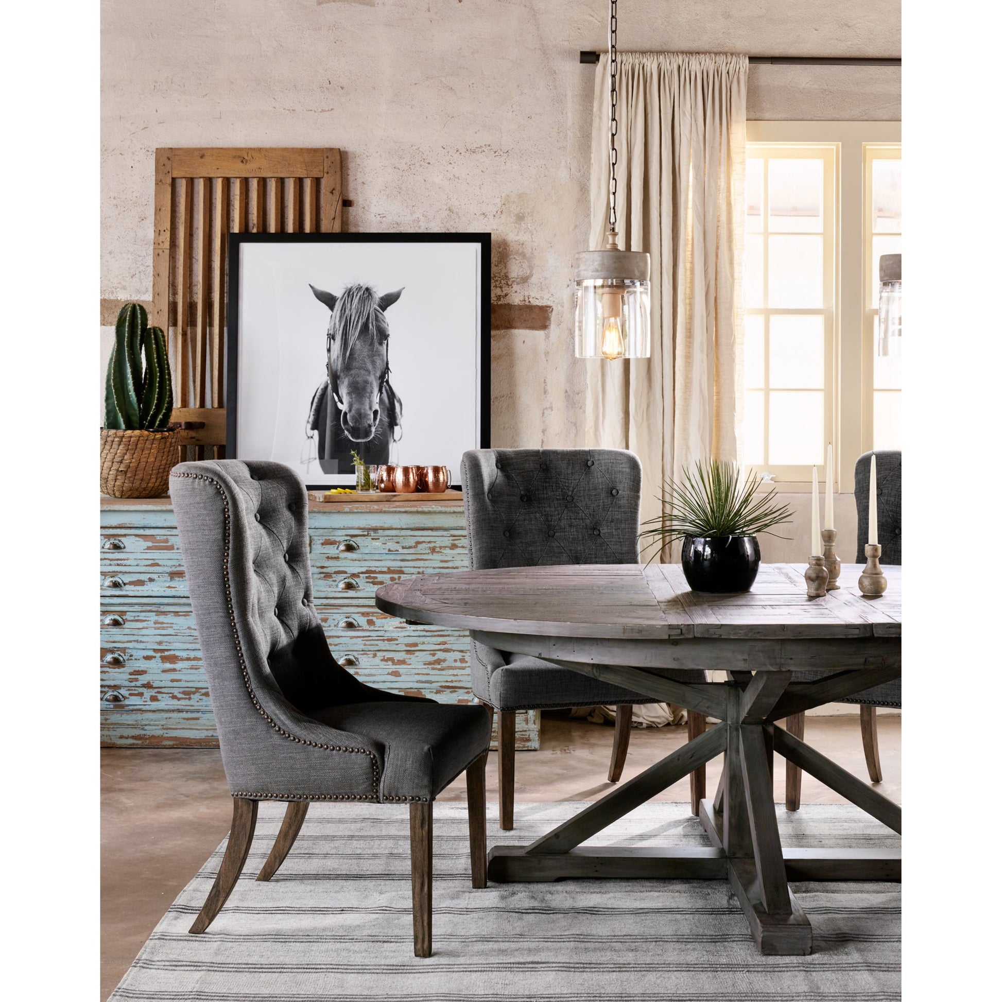 Cintra Extension Dining Table by Four Hands. Made from solid mixed reclaimed wood in a cottage & farmhouse style.