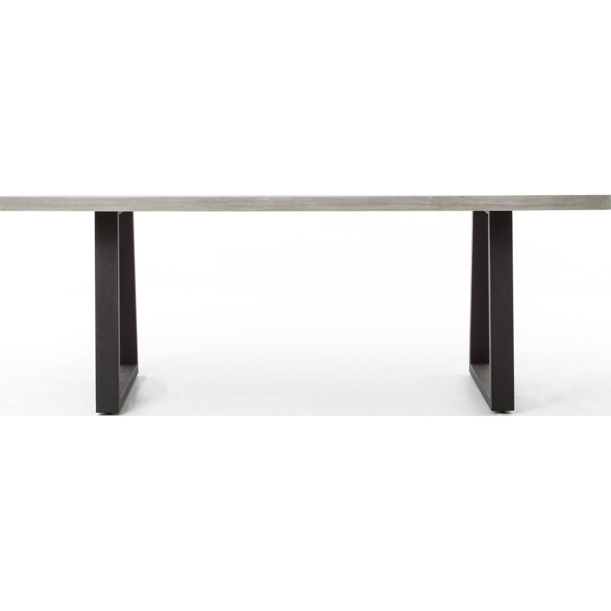 Cyrus Outdoor Dining Table by Four Hands in black, light gray. Made from lavastone composite, iron in a modern style.