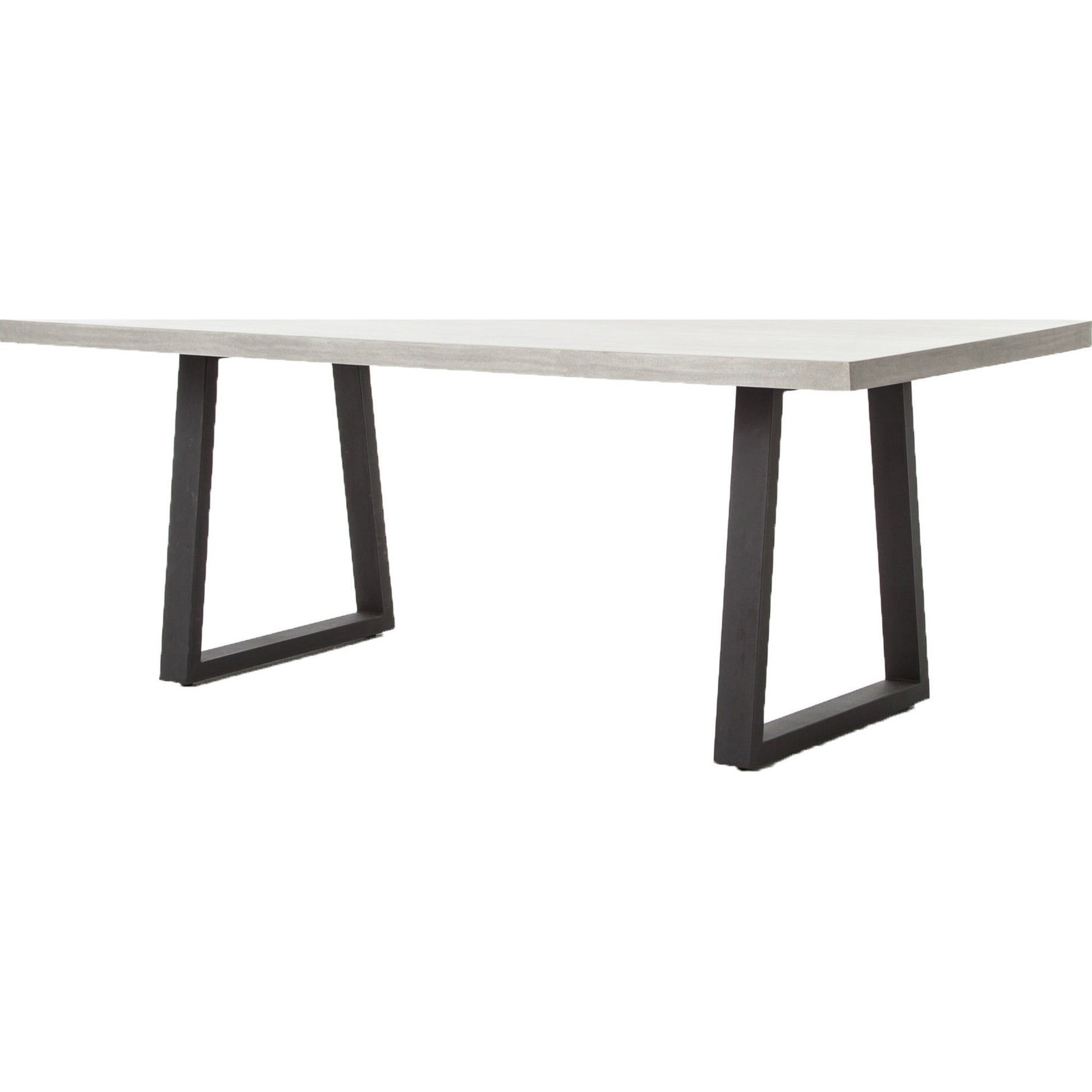Cyrus Outdoor Dining Table by Four Hands in black, light gray. Made from lavastone composite, iron in a modern style.