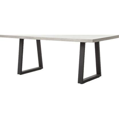 Cyrus Outdoor Dining Table by Four Hands in black, light gray. Made from lavastone composite, iron in a modern style.