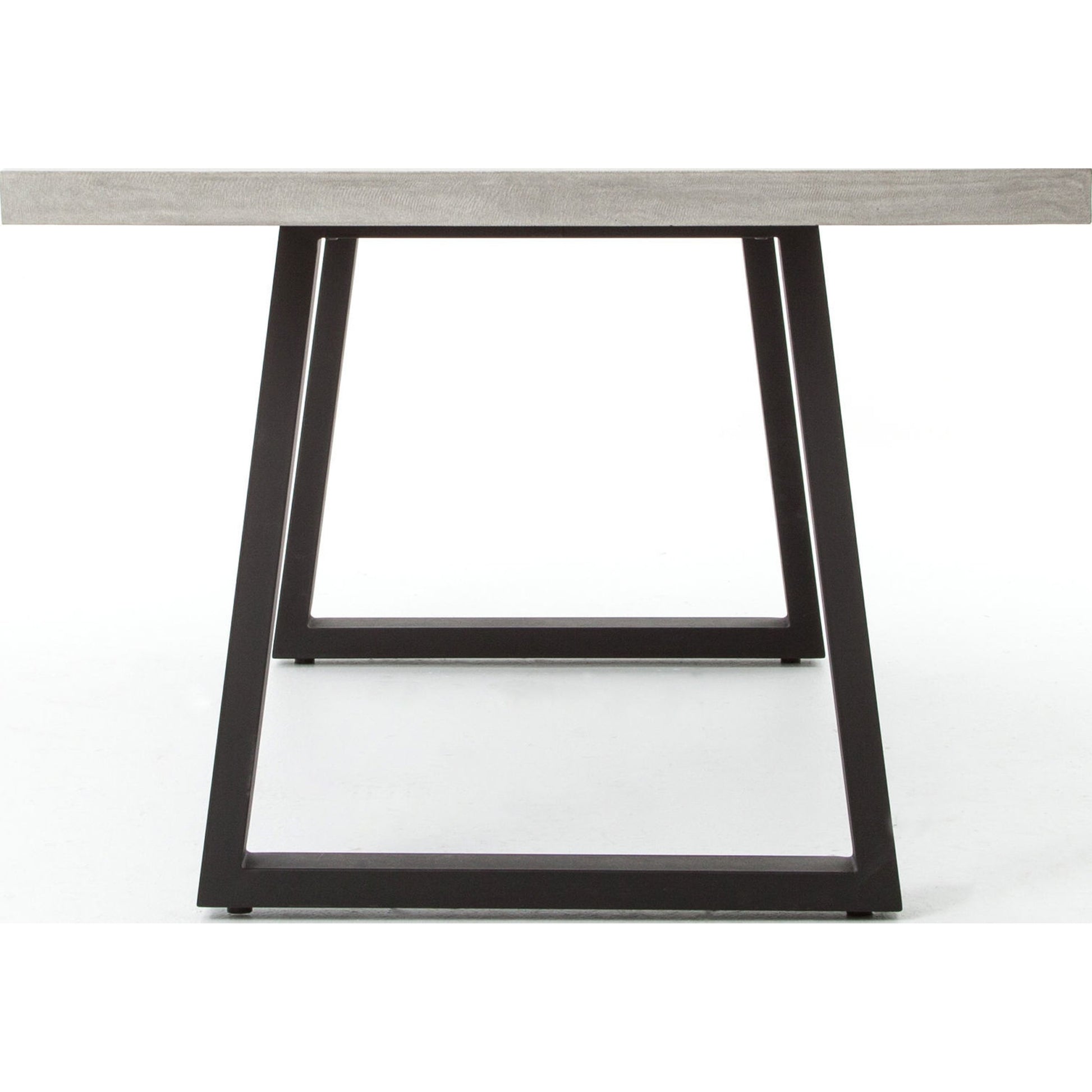 Cyrus Outdoor Dining Table by Four Hands in black, light gray. Made from lavastone composite, iron in a modern style.