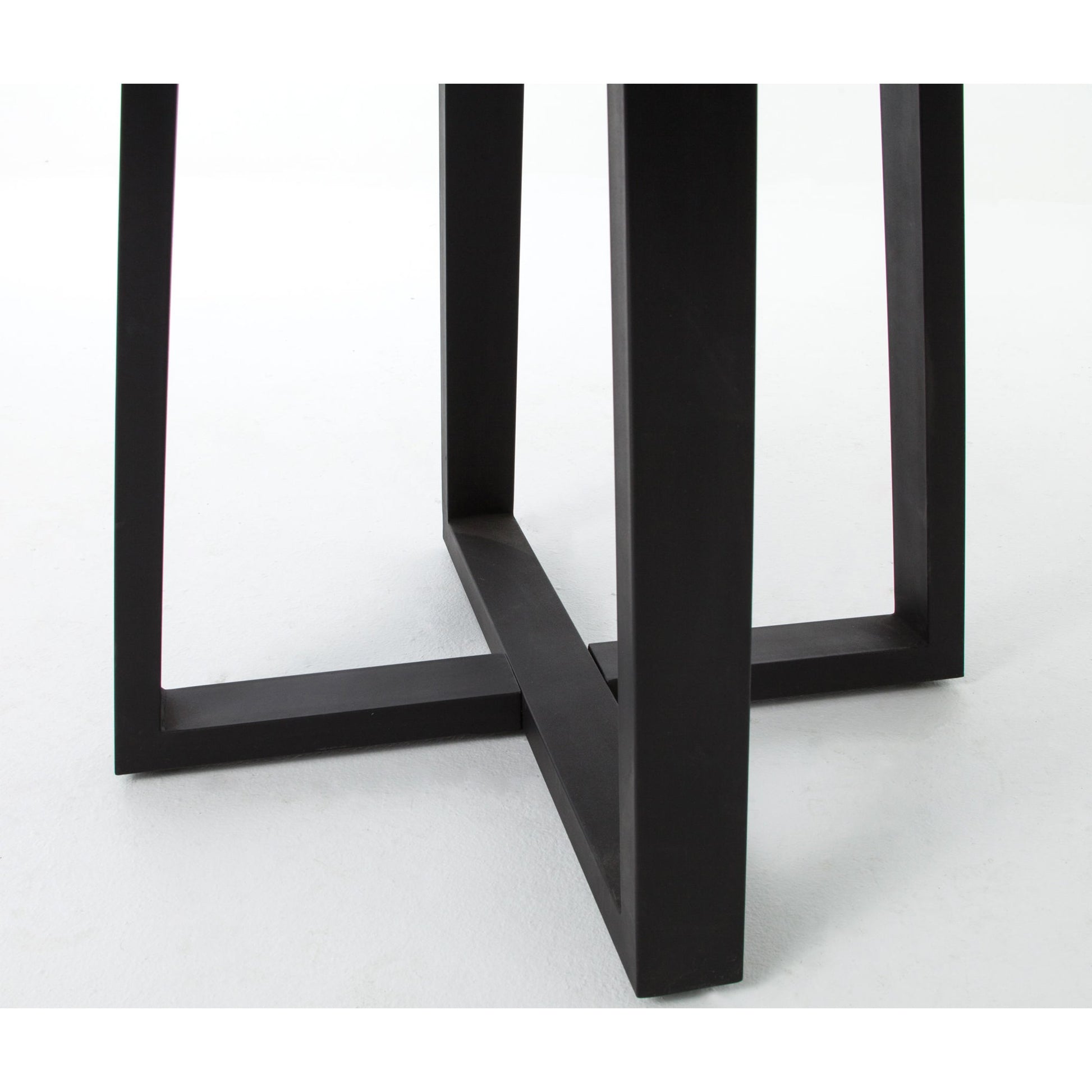 Cyrus Round Table by Four Hands in gray and black, light gray. Made from lavastone composite, iron in a modern style.