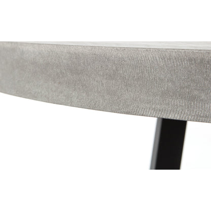 Cyrus Outdoor Round Dining Table by Four Hands. Made from lavastone composite, iron in a modern style.