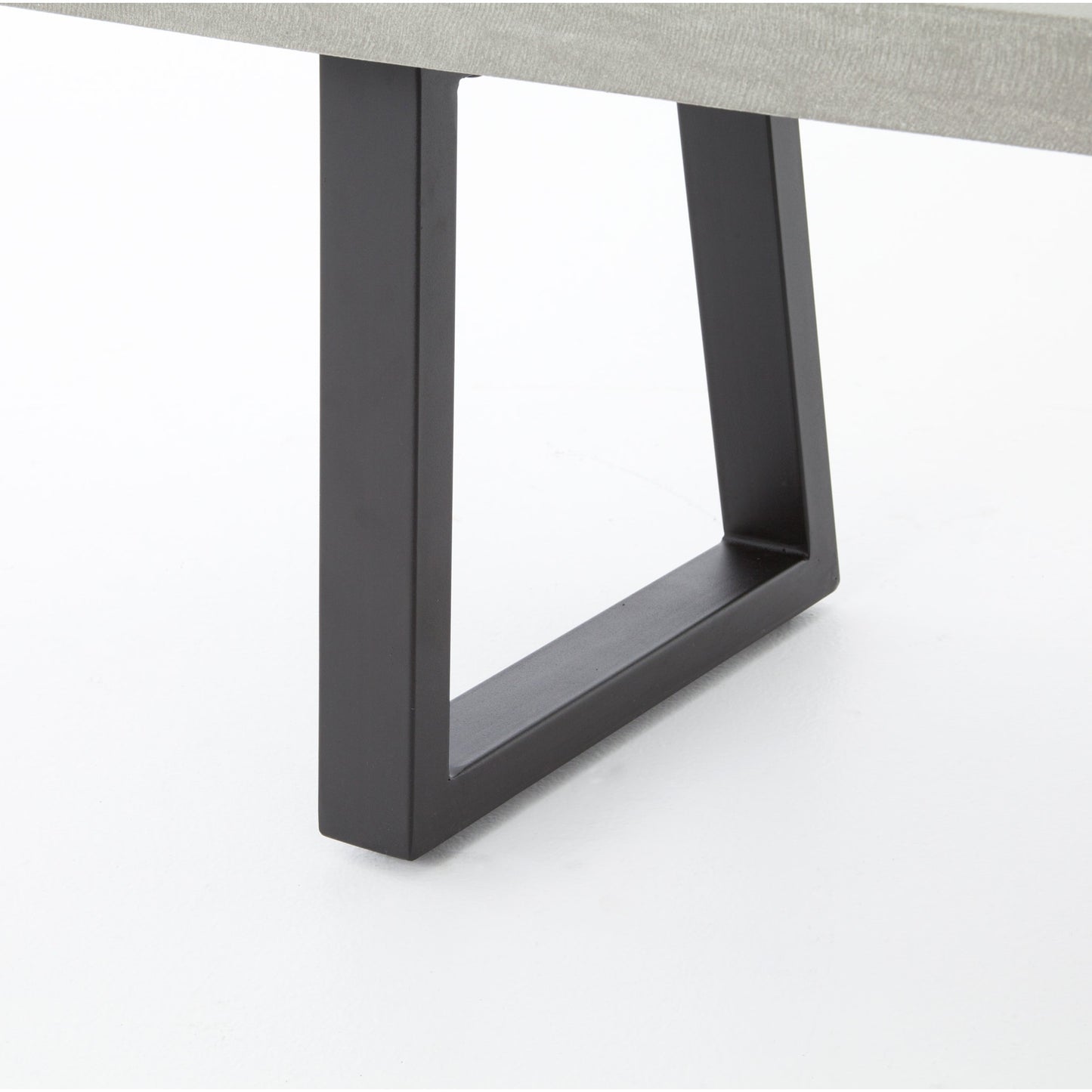 004 SR-368966 | Closeup | Cyrus Dining Bench by Four Hands in black and grey. Made from lavastone composite, iron in a modern style.