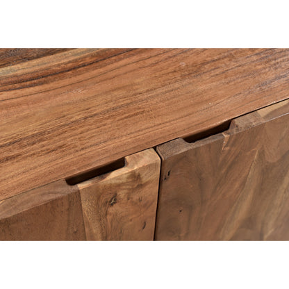 Bent Sideboard Smoked by Moe's Home Collection in brown. Made from solid acacia wood, iron in a modern style.