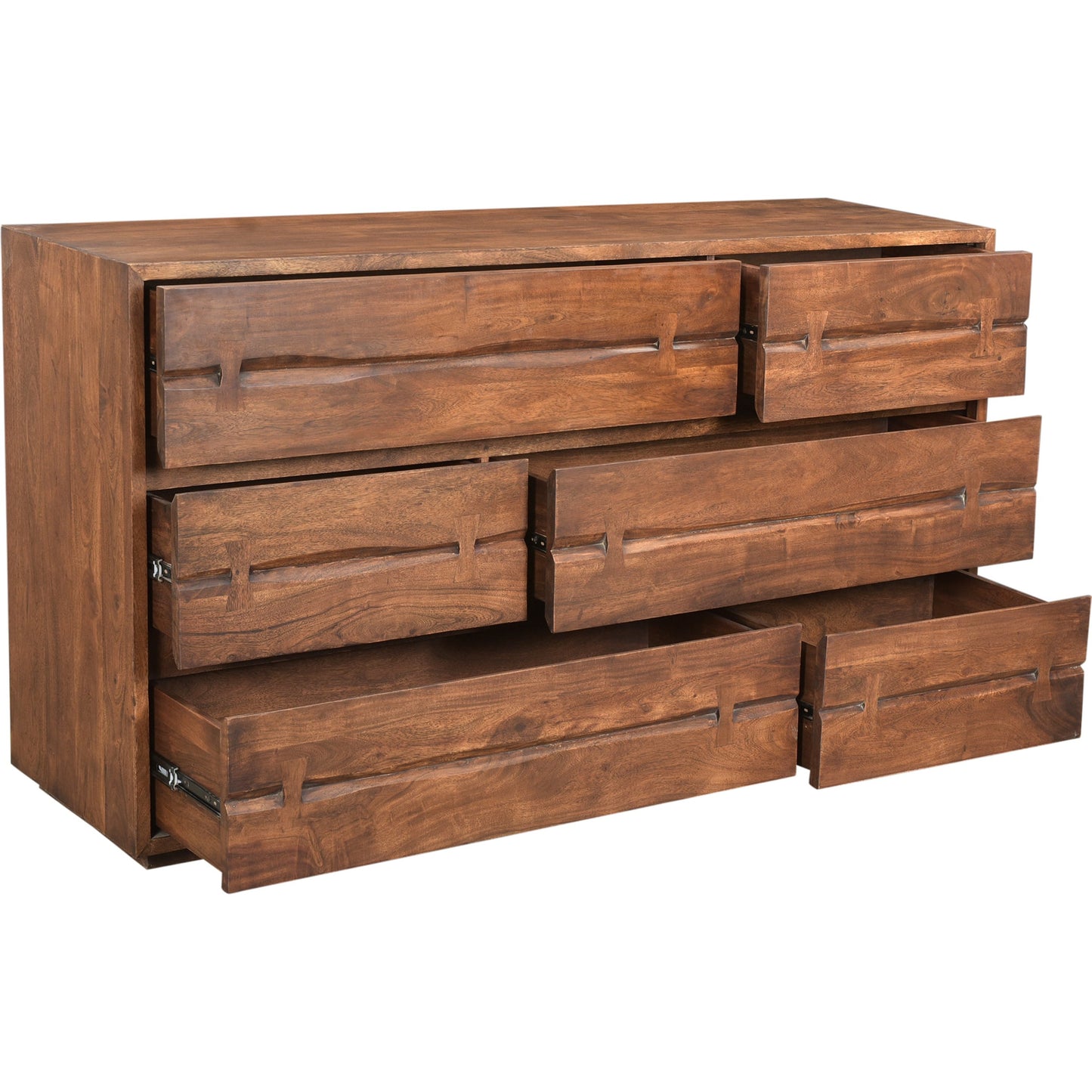 003 S-339752 | Closeup | Madagascar Dresser by Moe's Home Collection in brown. Made from solid acacia wood in a eclectic & global style.